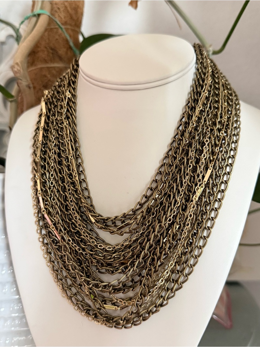 Jenny Bird Multi Strand Tassel Back Statement Necklace
